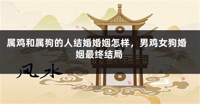 属鸡和属狗的人结婚婚姻怎样，男鸡女狗婚姻最终结局