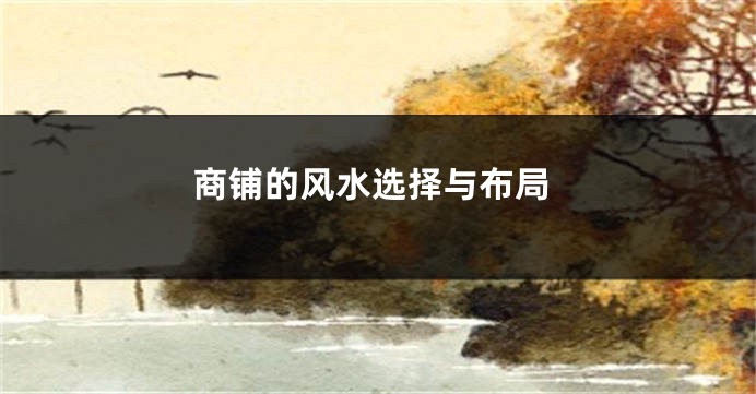 商铺的风水选择与布局