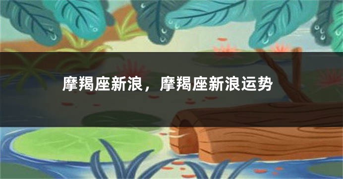 摩羯座新浪，摩羯座新浪运势