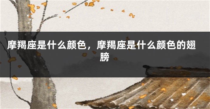 摩羯座是什么颜色，摩羯座是什么颜色的翅膀