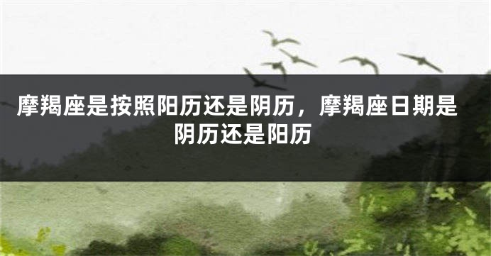 摩羯座是按照阳历还是阴历，摩羯座日期是阴历还是阳历