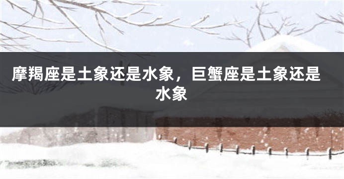 摩羯座是土象还是水象，巨蟹座是土象还是水象