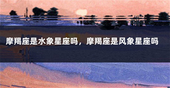 摩羯座是水象星座吗，摩羯座是风象星座吗