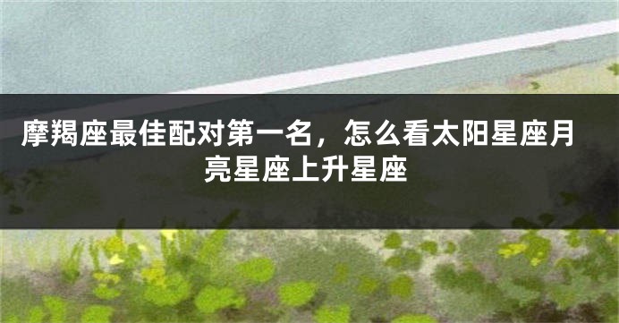 摩羯座最佳配对第一名，怎么看太阳星座月亮星座上升星座