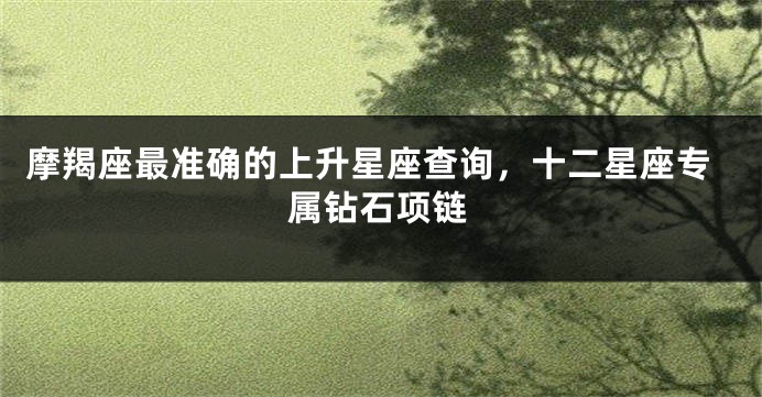摩羯座最准确的上升星座查询，十二星座专属钻石项链