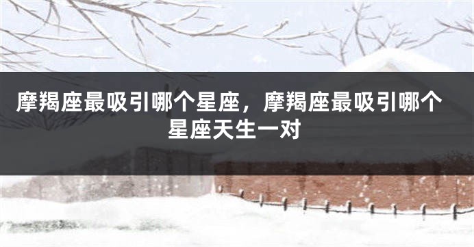 摩羯座最吸引哪个星座，摩羯座最吸引哪个星座天生一对