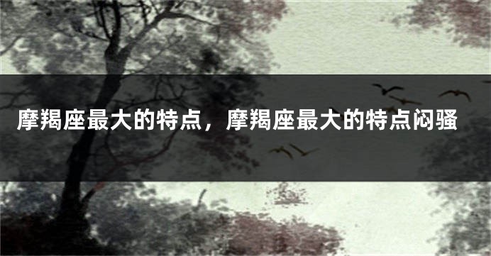 摩羯座最大的特点，摩羯座最大的特点闷骚