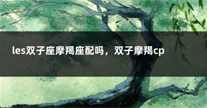 les双子座摩羯座配吗，双子摩羯cp