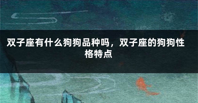 双子座有什么狗狗品种吗，双子座的狗狗性格特点