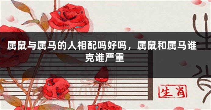 属鼠与属马的人相配吗好吗，属鼠和属马谁克谁严重
