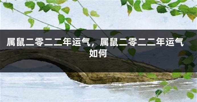 属鼠二零二二年运气，属鼠二零二二年运气如何