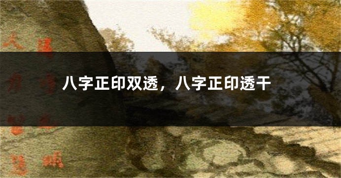 八字正印双透，八字正印透干