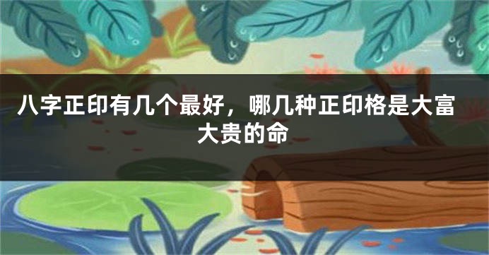 八字正印有几个最好,哪几种正印格是大富大贵的命