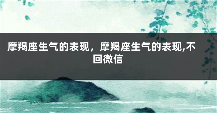 摩羯座生气的表现，摩羯座生气的表现,不回微信