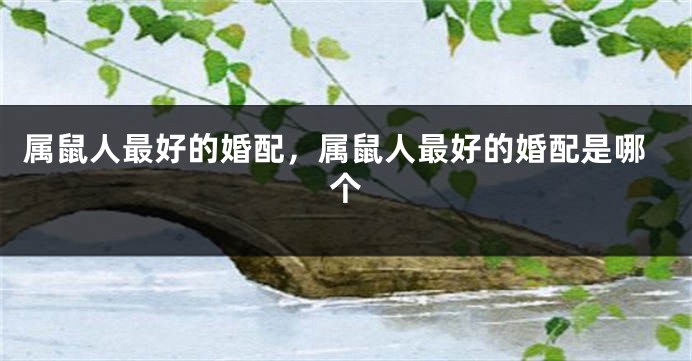 属鼠人最好的婚配，属鼠人最好的婚配是哪个