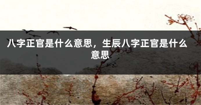 八字正官是什么意思，生辰八字正官是什么意思