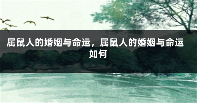 属鼠人的婚姻与命运，属鼠人的婚姻与命运如何