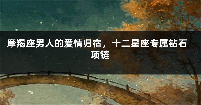 摩羯座男人的爱情归宿，十二星座专属钻石项链