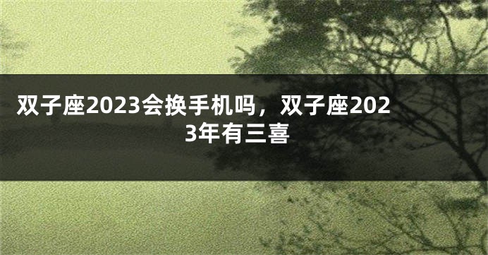 双子座2023会换手机吗，双子座2023年有三喜