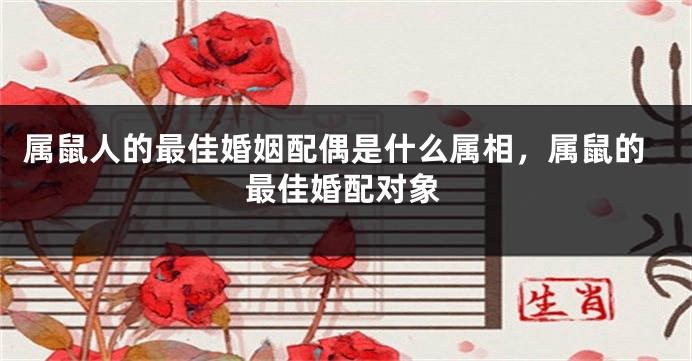 属鼠人的最佳婚姻配偶是什么属相,属鼠的最佳婚配对象