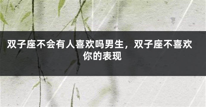 双子座不会有人喜欢吗男生，双子座不喜欢你的表现