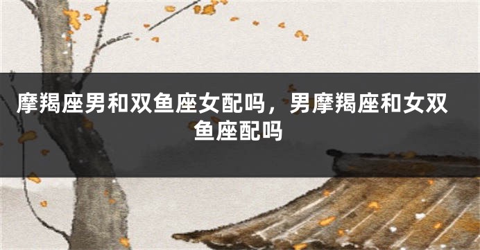 摩羯座男和双鱼座女配吗，男摩羯座和女双鱼座配吗