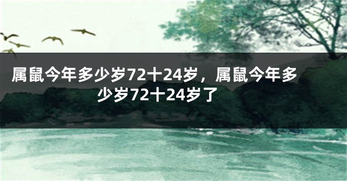 属鼠今年多少岁72十24岁，属鼠今年多少岁72十24岁了
