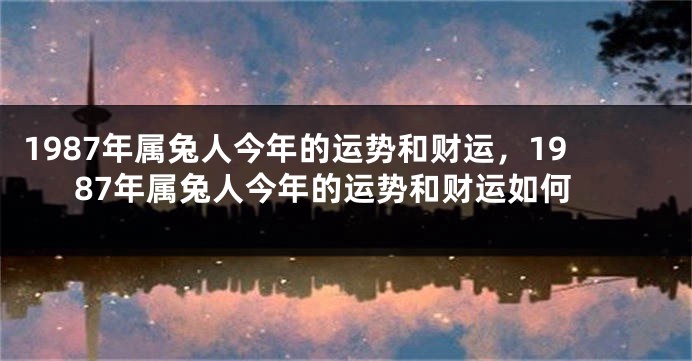 1987年属兔人今年的运势和财运，1987年属兔人今年的运势和财运如何