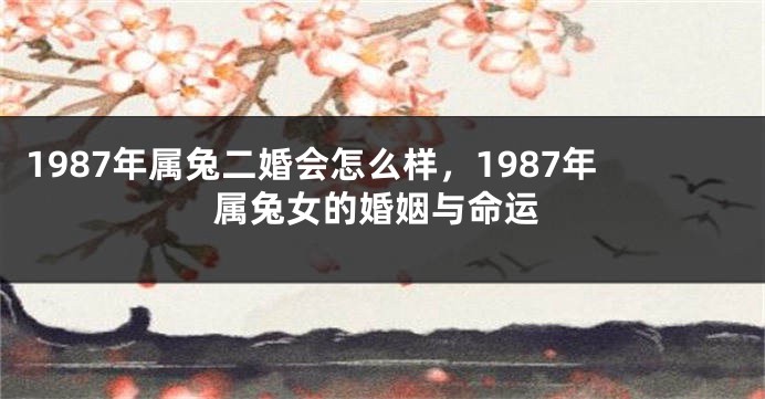 1987年属兔二婚会怎么样，1987年属兔女的婚姻与命运
