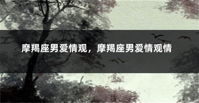 摩羯座男爱情观，摩羯座男爱情观情