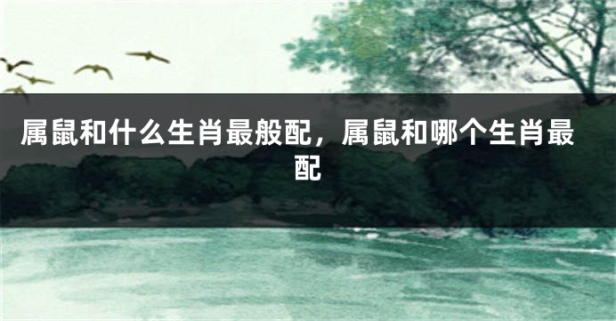 属鼠和什么生肖最般配，属鼠和哪个生肖最配