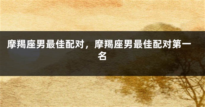 摩羯座男最佳配对，摩羯座男最佳配对第一名