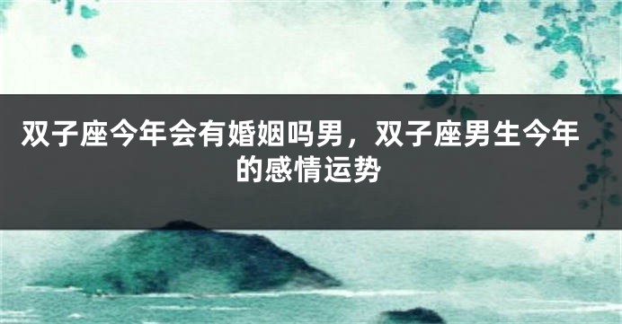 双子座今年会有婚姻吗男，双子座男生今年的感情运势