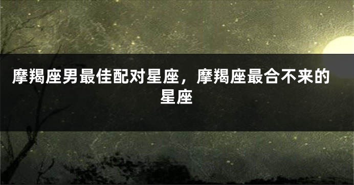 摩羯座男最佳配对星座，摩羯座最合不来的星座