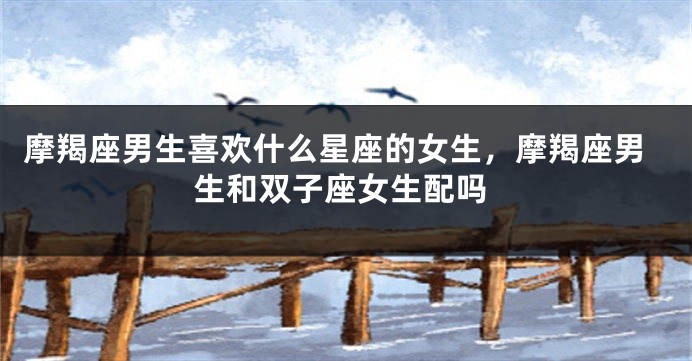 摩羯座男生喜欢什么星座的女生，摩羯座男生和双子座女生配吗