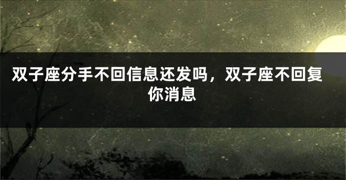 双子座分手不回信息还发吗，双子座不回复你消息