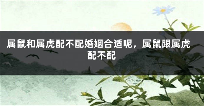 属鼠和属虎配不配婚姻合适呢，属鼠跟属虎配不配