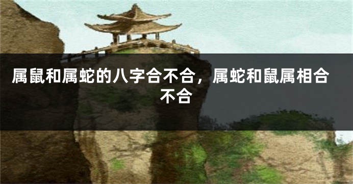 属鼠和属蛇的八字合不合，属蛇和鼠属相合不合