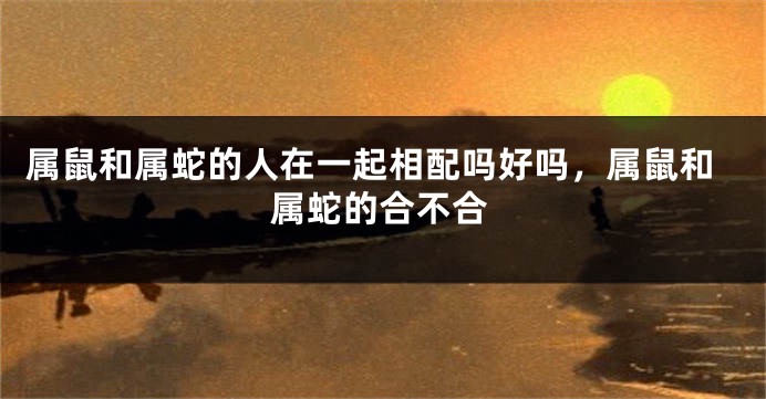 属鼠和属蛇的人在一起相配吗好吗，属鼠和属蛇的合不合