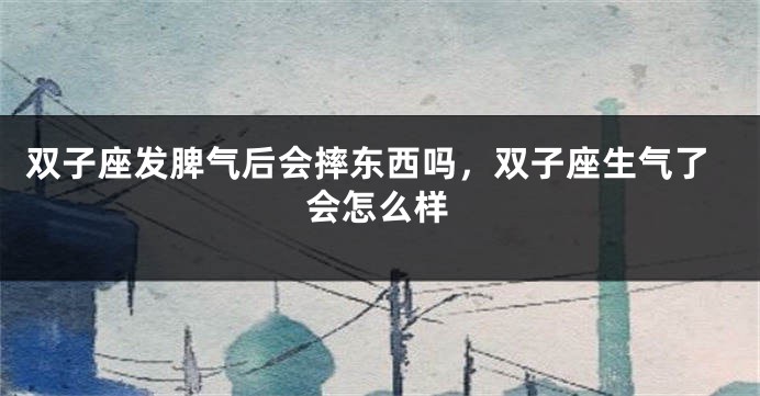 双子座发脾气后会摔东西吗，双子座生气了会怎么样