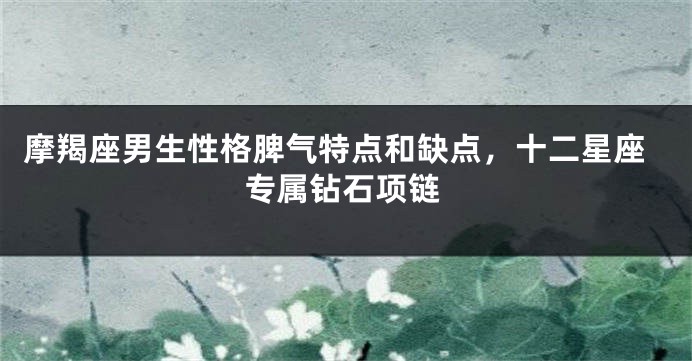 摩羯座男生性格脾气特点和缺点，十二星座专属钻石项链