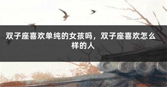 双子座喜欢单纯的女孩吗，双子座喜欢怎么样的人