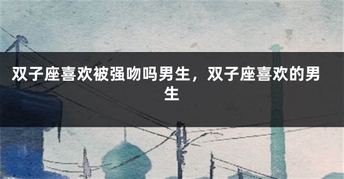 双子座喜欢被强吻吗男生，双子座喜欢的男生