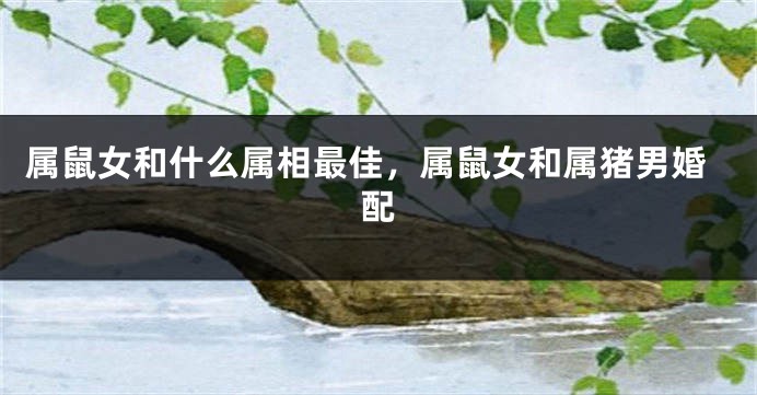 属鼠女和什么属相最佳，属鼠女和属猪男婚配