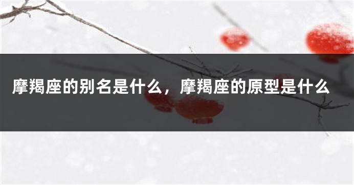 摩羯座的别名是什么，摩羯座的原型是什么