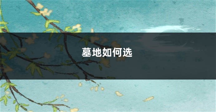 墓地如何选