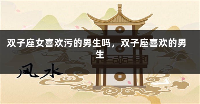 双子座女喜欢污的男生吗，双子座喜欢的男生