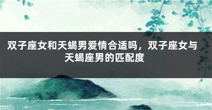 双子座女和天蝎男爱情合适吗，双子座女与天蝎座男的匹配度