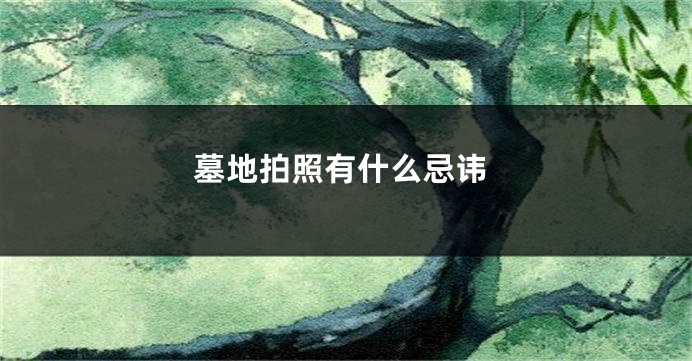 墓地拍照有什么忌讳