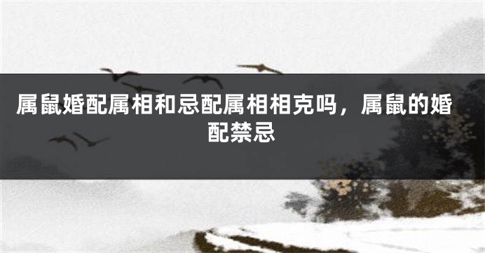 属鼠婚配属相和忌配属相相克吗，属鼠的婚配禁忌